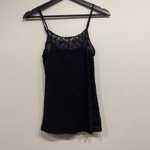 George Black Lace Sheer Tank Top Size Medium